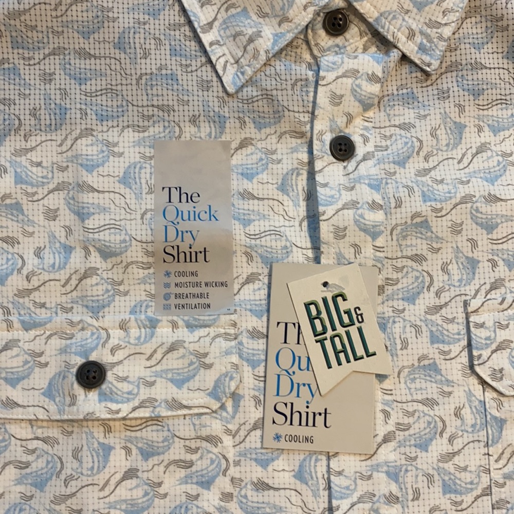 Croft & Barrow SZ Large Tall Quick Dry Short Sleeve Button Shirt New  D2 - Picture 5 of 8